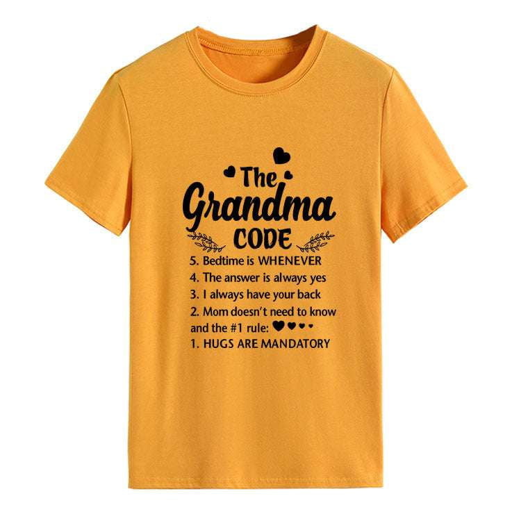 Grandma Code shirts, letter print shirts, round neck shirts - available at Sparq Mart