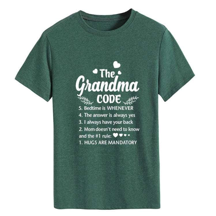 Grandma Code shirts, letter print shirts, round neck shirts - available at Sparq Mart