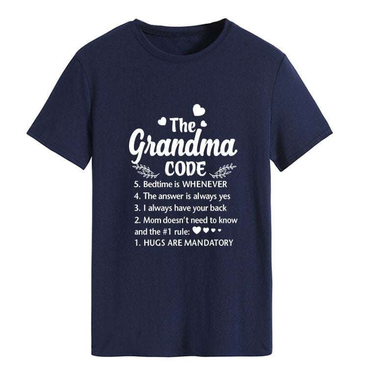 Grandma Code shirts, letter print shirts, round neck shirts - available at Sparq Mart