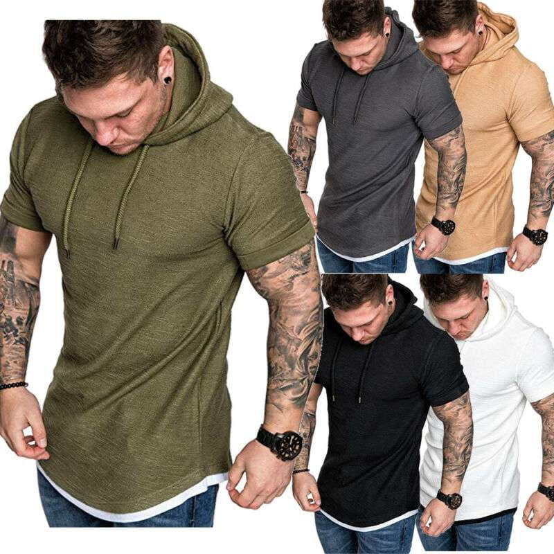 casual pullover hoodie, comfortable hooded tee, stylish t-shirt hoodie - available at Sparq Mart