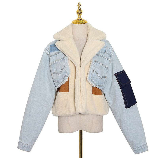 Denim Jacket for Sale, High-Quality Wool Outerwear, Stylish Lamb Wool Jacket - available at Sparq Mart