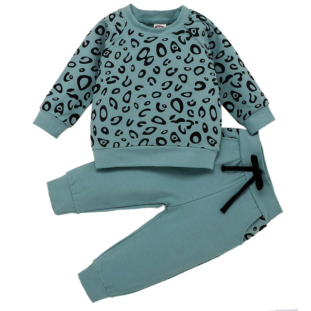 Solid Color Trousers, Stylish Leopard Print, Trendy Sweatshirt - available at Sparq Mart