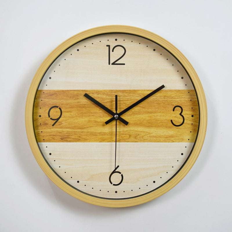 Kids Wall Timepiece, Nordic Bedroom Clock, Wooden Grain Clock - available at Sparq Mart