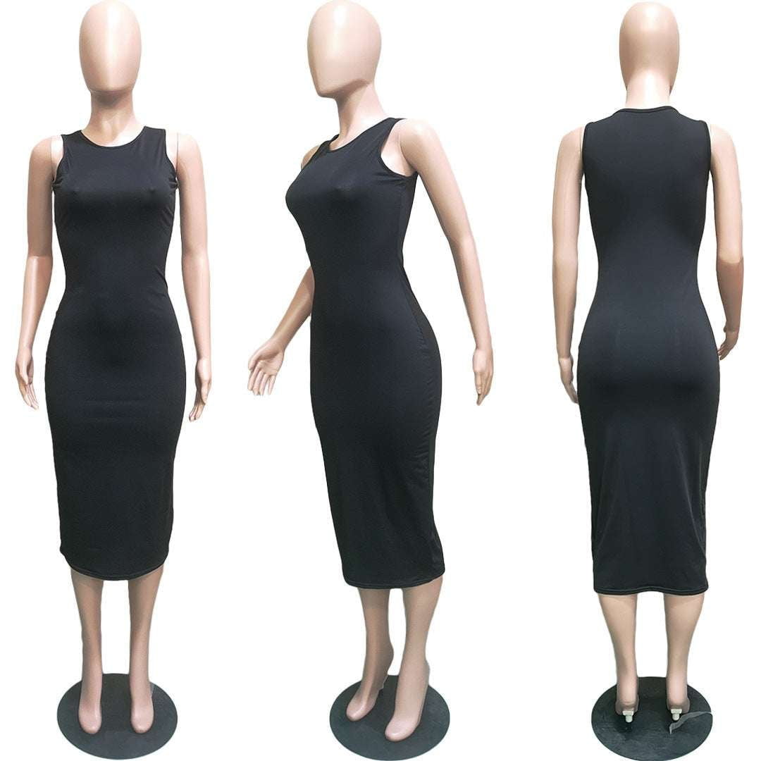 Patchwork Summer Dress, Sleeveless Dress Women, Summer Dress Elegant - available at Sparq Mart