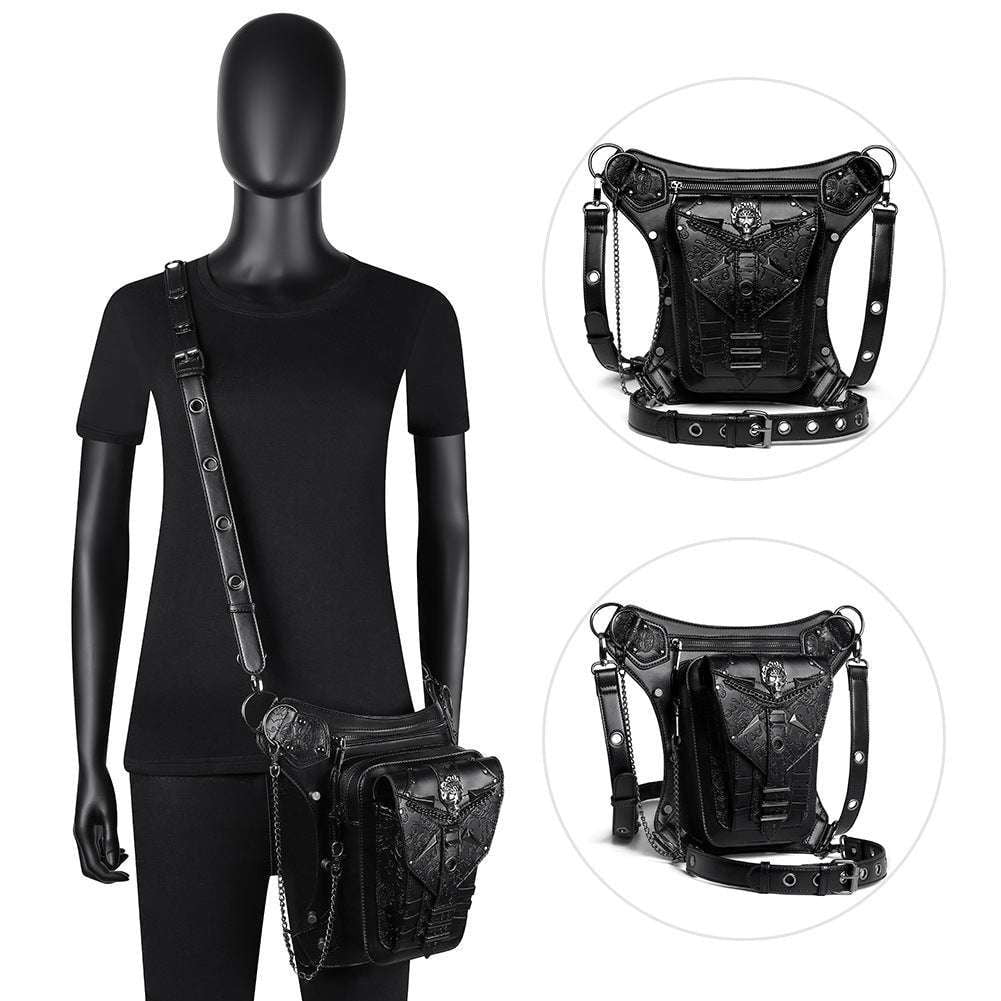 Motorcycle Belt Bag, Outdoor Gear Bag, Skull Chain Bag - available at Sparq Mart