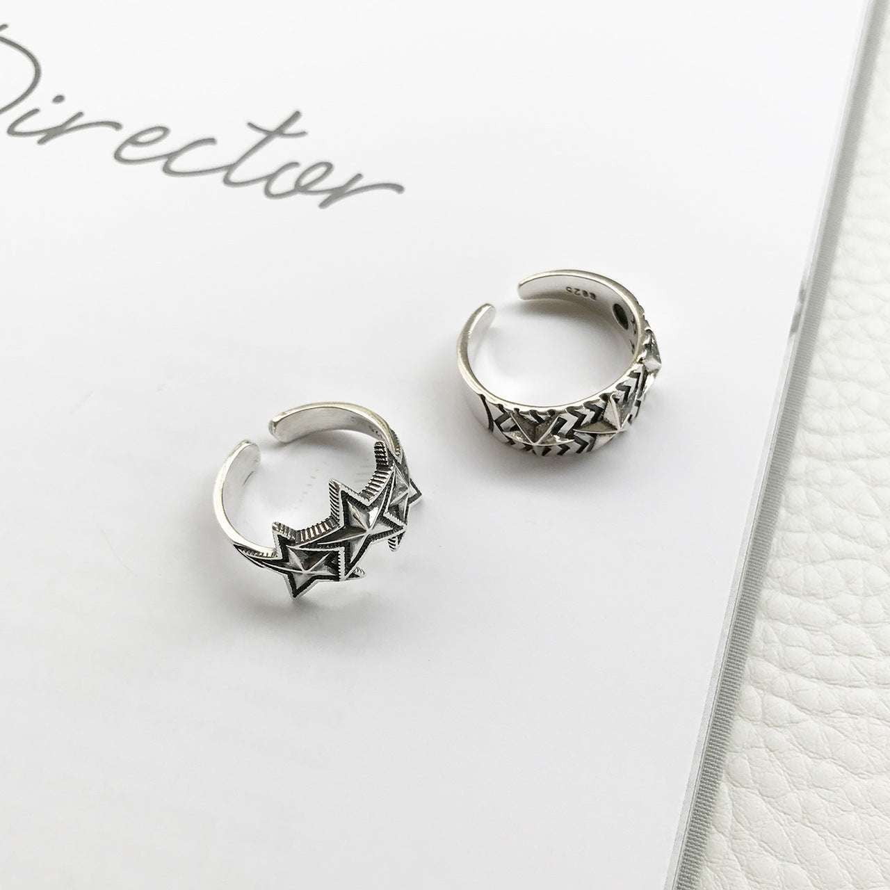 Five-pointed Star Design, Sterling Silver Jewelry, Stylish Vintage Ring - available at Sparq Mart