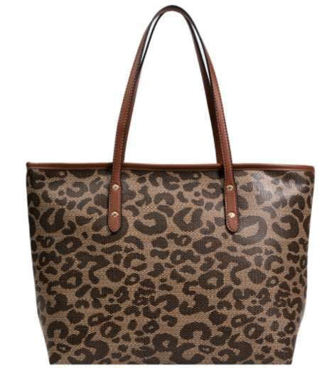 Leopard Print Tote, Portable Fashion Tote, Trendy Shoulder Bag - available at Sparq Mart