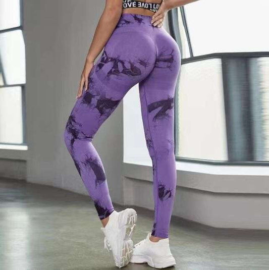 High Waist Yoga Pants, Hip Lift Activewear, Tie-Dye Yoga Leggings - available at Sparq Mart