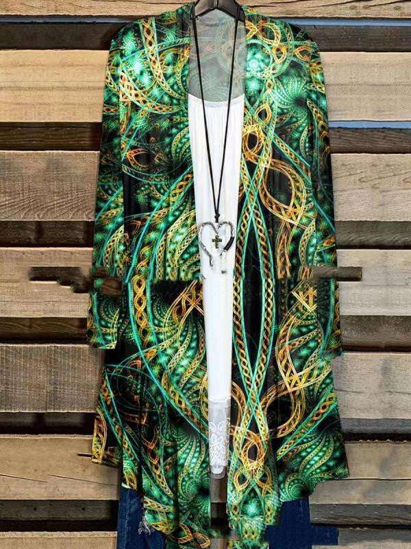 fashionable women's outerwear, stylish printed cardigan - available at Sparq Mart