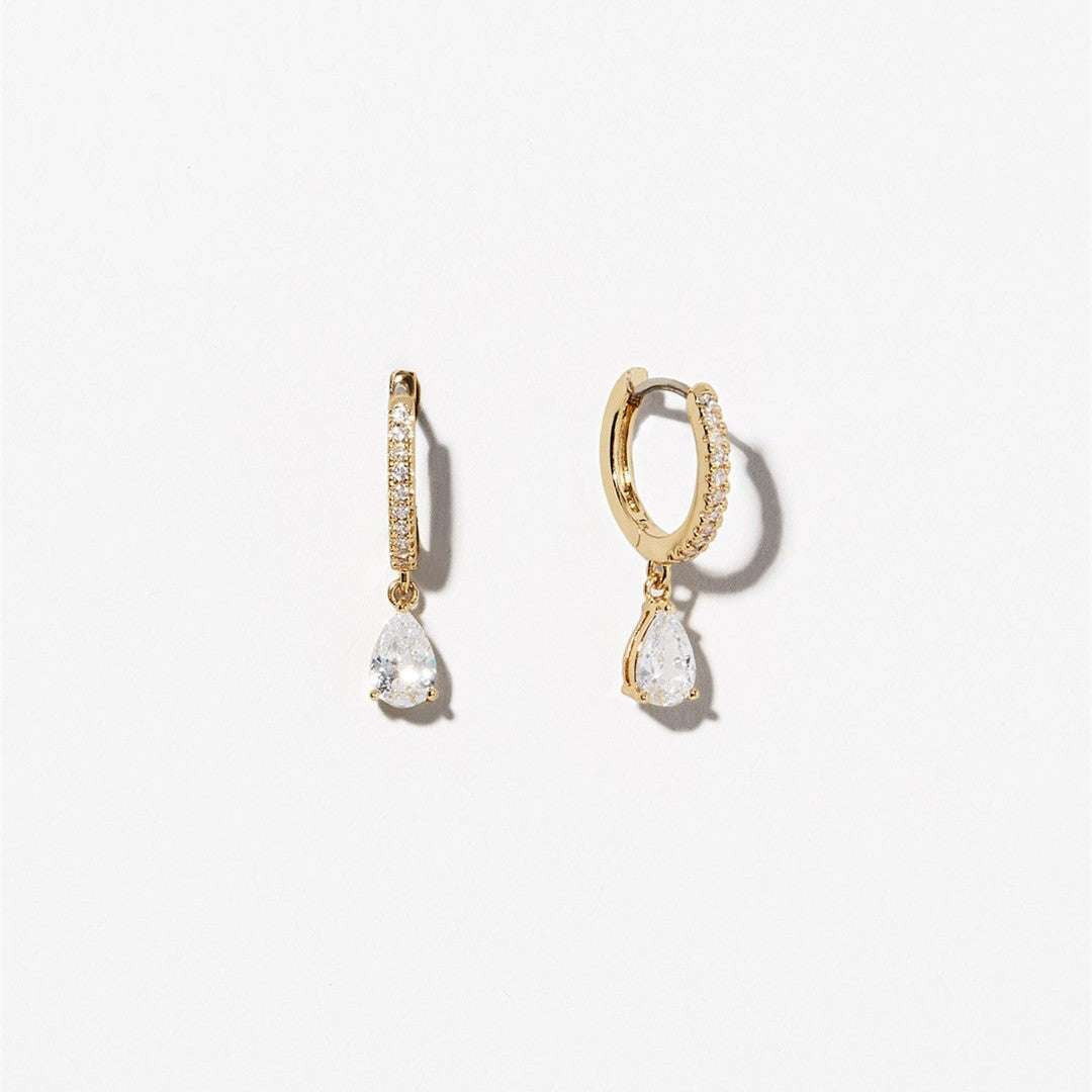 Luxury Stud Earrings, Teardrop Earrings Gold, Zircon Gold Earrings - available at Sparq Mart