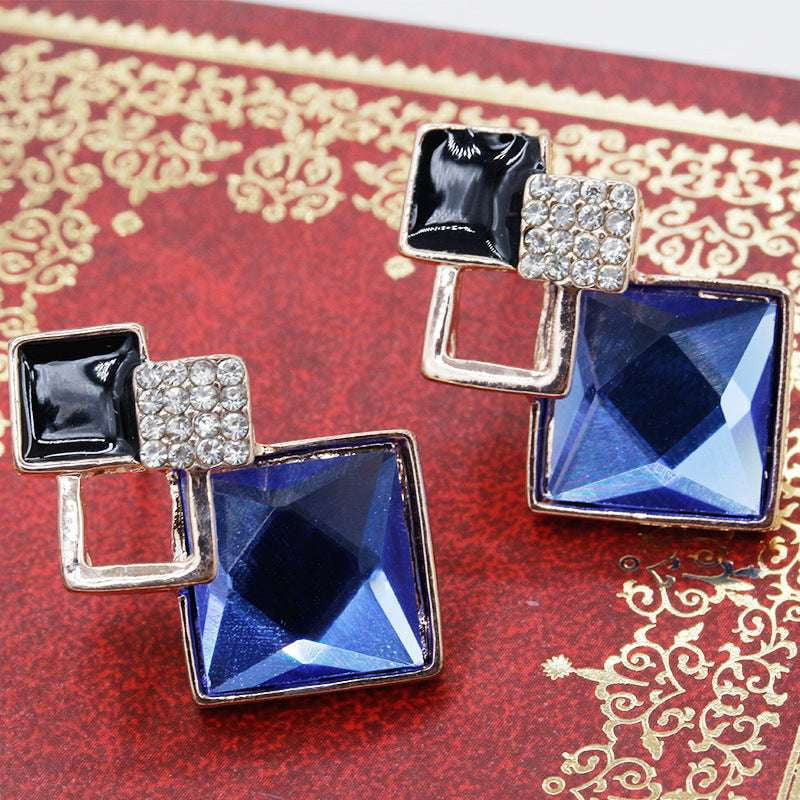 Blue Diamond Studs, Brown Stud Earrings, Sparkling Stud Earrings - available at Sparq Mart