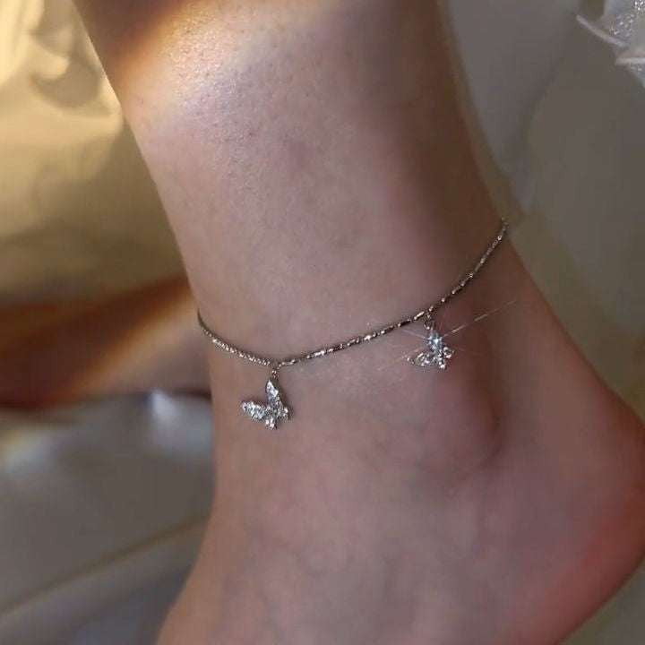 Butterfly Anklet Jewelry, Elegant Anklet Accessory, Luxury Anklet Design - available at Sparq Mart