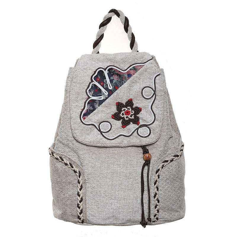 Canvas Backpack Trendy, Ethnic Women's Backpack, Stylish National Backpack - available at Sparq Mart