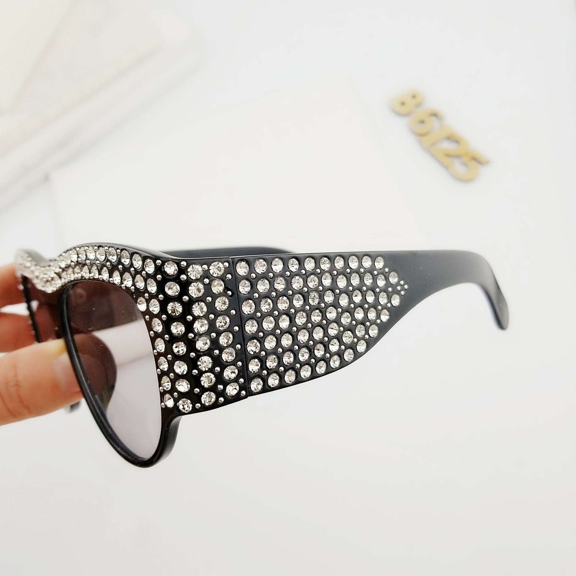 Diamond Inlaid Sunglasses, Personality Versatile Eyewear, Unique Jelly Sunglasses - available at Sparq Mart