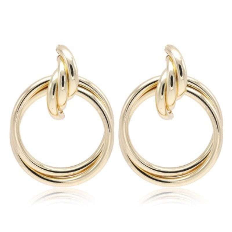 Geometric Statement Earrings, Glossy Silver Earrings, Gold Geometric Earrings - available at Sparq Mart