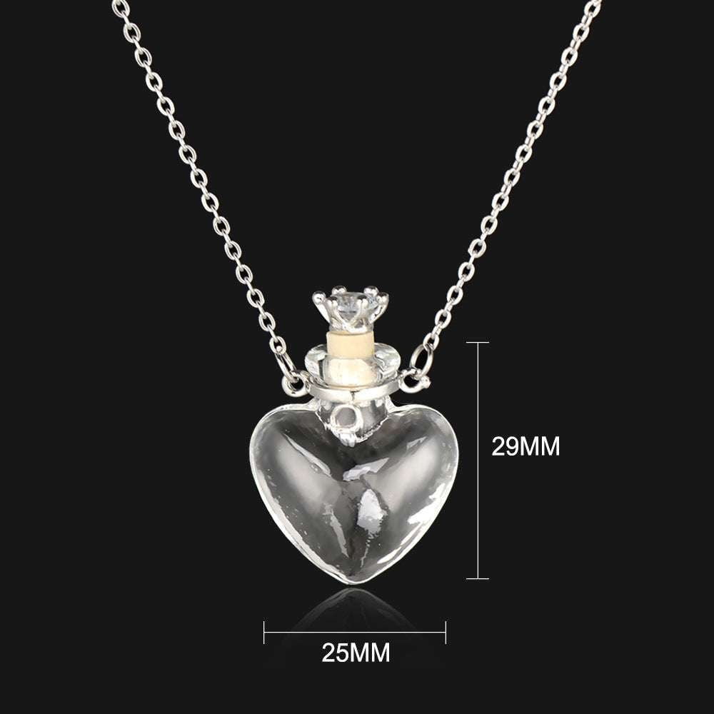 Glass Bottle Necklace, Transparent Necklace, Water Drop Necklace - available at Sparq Mart