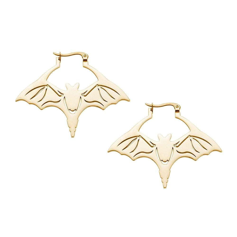 Gothic bat earrings, Steel bat jewelry, Titanium bat earrings - available at Sparq Mart