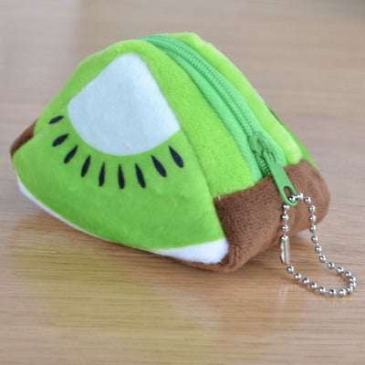 Fruit Coin Purse, Kids Plush Wallet, Triangular Key Strap - available at Sparq Mart