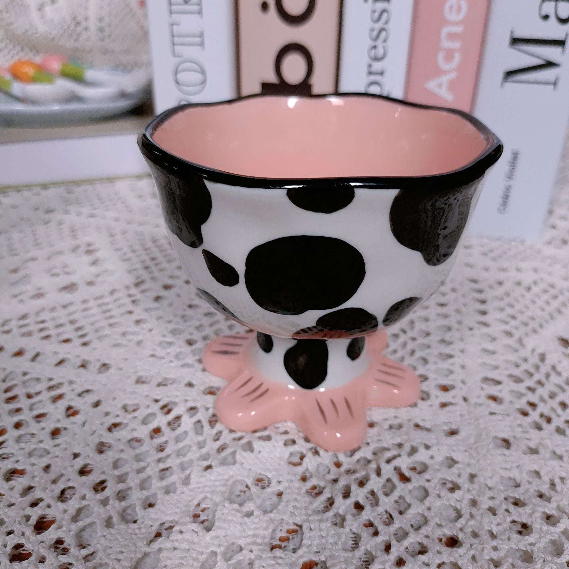 Ceramic Tulip Cup, Korean Flower Goblet, Tiger Berry Cup - available at Sparq Mart