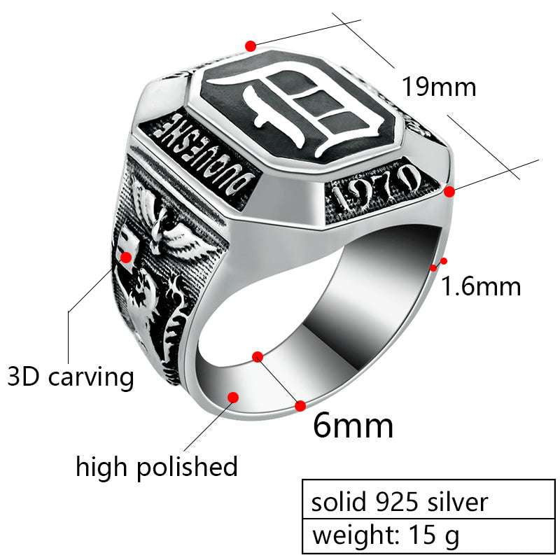 Punk Steel Ring, Retro Style Ring, Titanium Fashion Ring - available at Sparq Mart