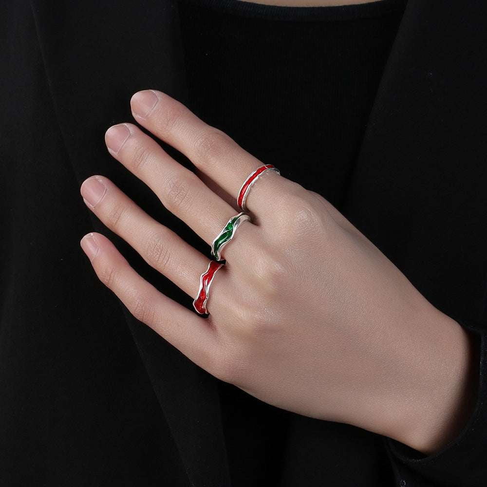 Adjustable Red Ring, Lifetime Jewelry Collection, Wave Ring Set - available at Sparq Mart