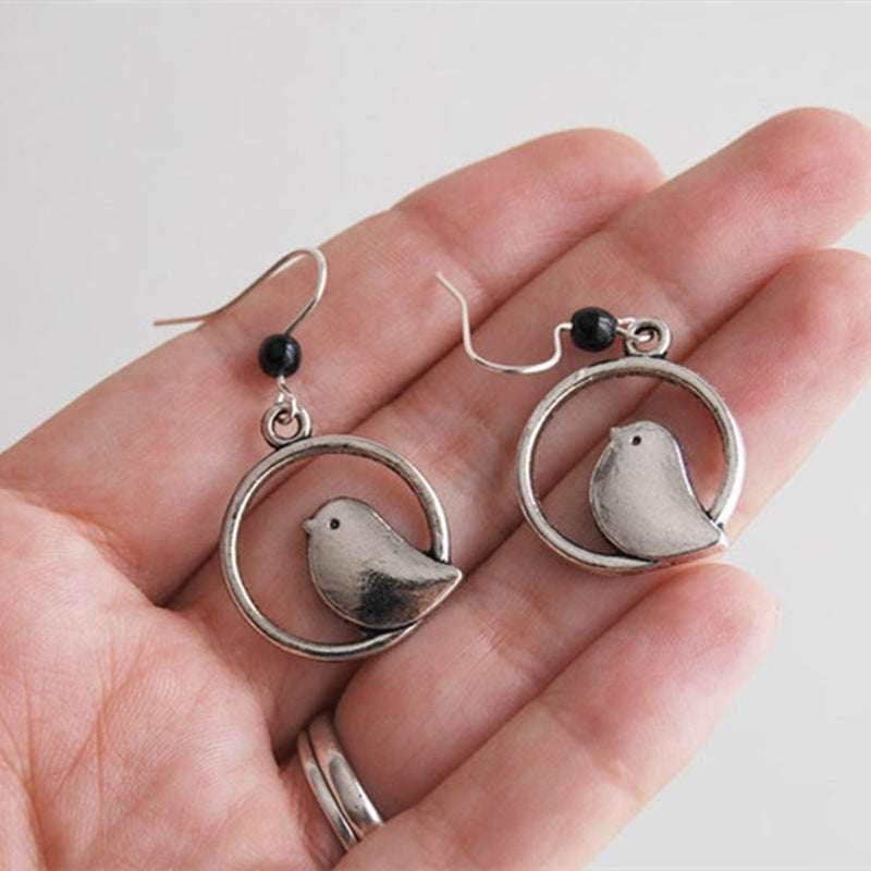 Gemstone Drop Earrings, Unique Animal Jewelry, Vintage Bird Earrings - available at Sparq Mart