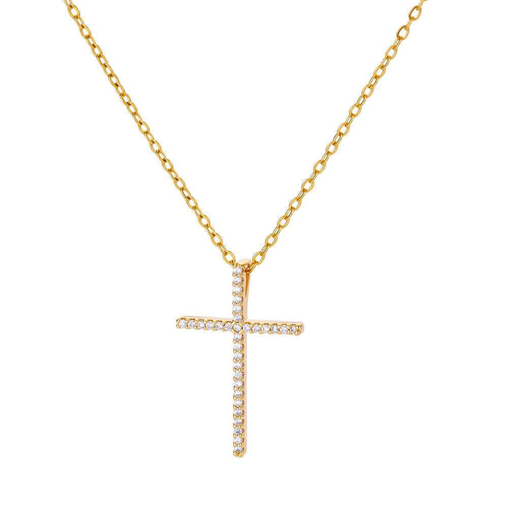 micro inlaid jewelry, vintage cross necklace, zircon pendant necklace - available at Sparq Mart