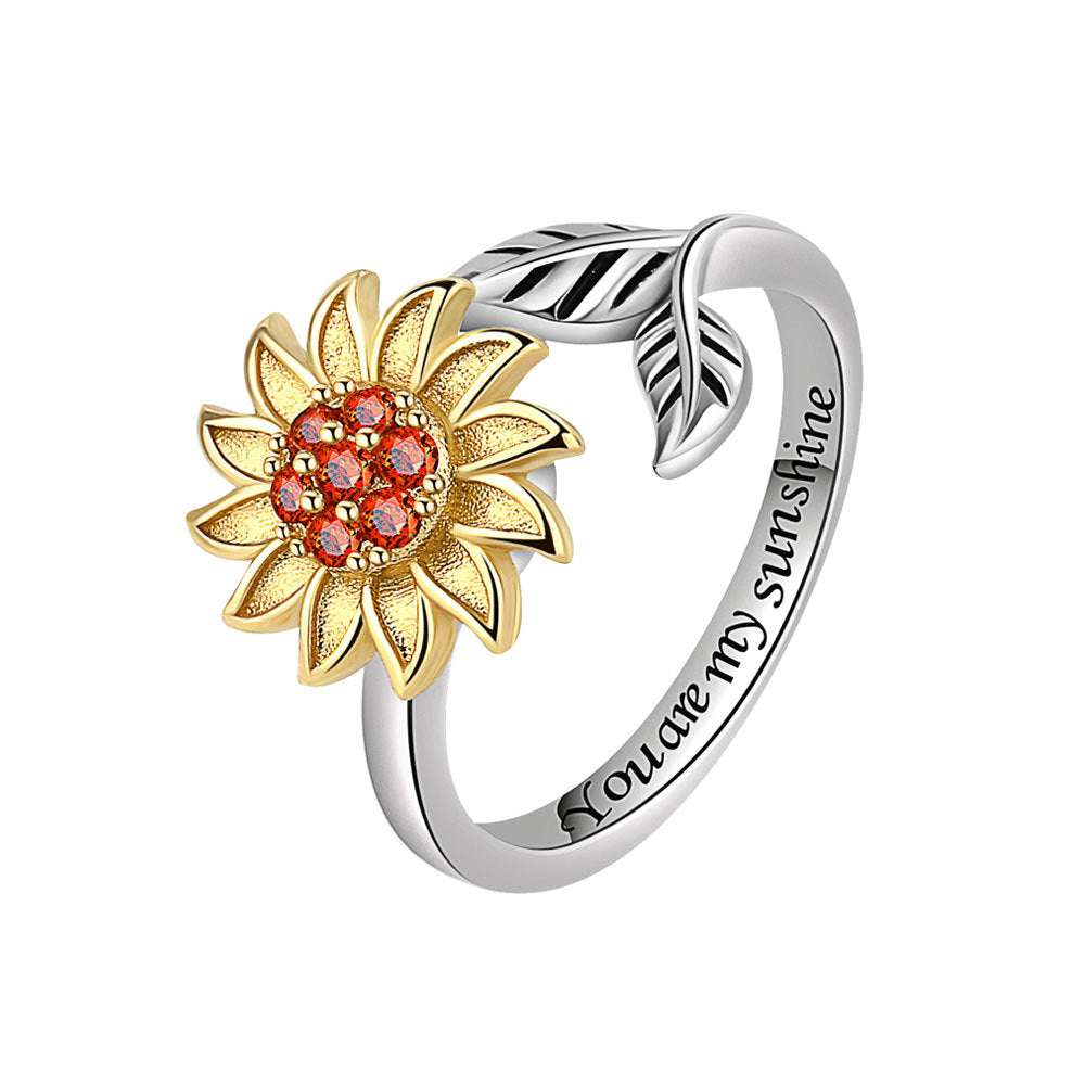 Adjustable Sunflower Ring, Fashion Adjustable Sunflower Rotating Ring, Wholesale Fashion Ring - available at Sparq Mart