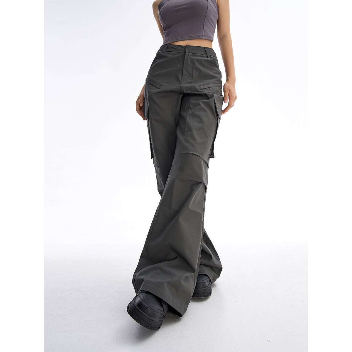 Multi-Pocket Design Pants, Retro Loose Trousers, Women's Cargo Pants - available at Sparq Mart