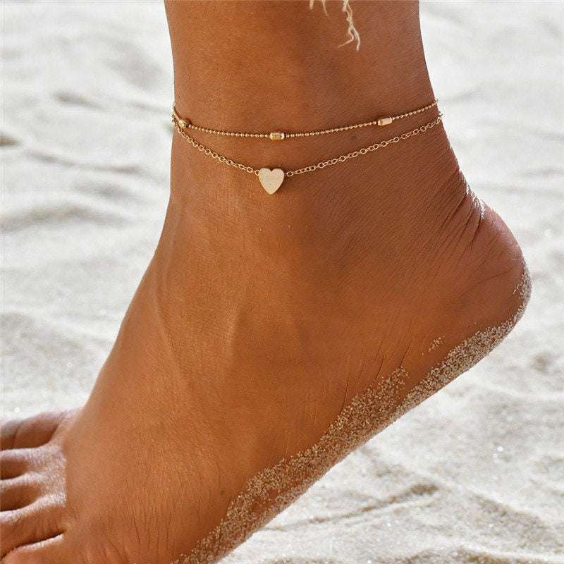 Double Layer Anklet, Love Beach Anklet, Women's Fashion Anklet - available at Sparq Mart